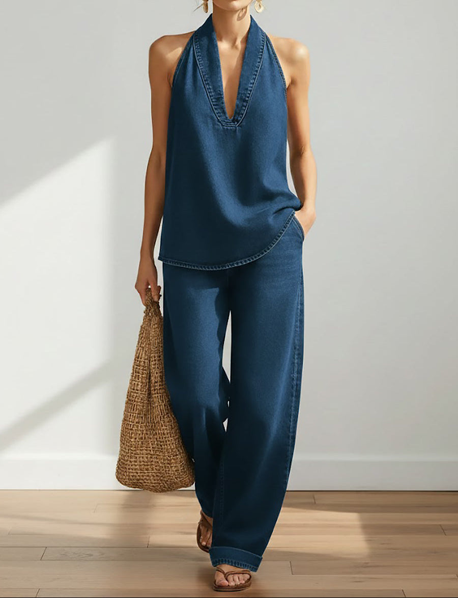Saylor | Soft Denim Two-Piece Set