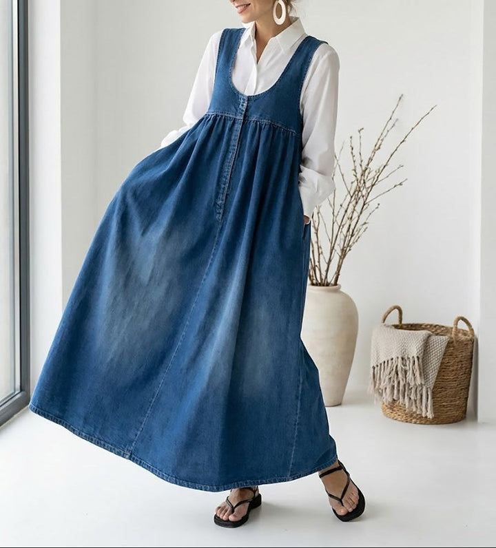 Saylor | Soft Denim Maxi Dress