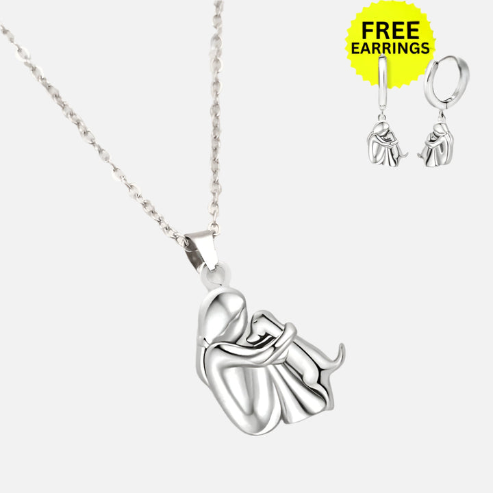 Hug Pendant Necklace with Bonus Earrings – Limited Time Offer