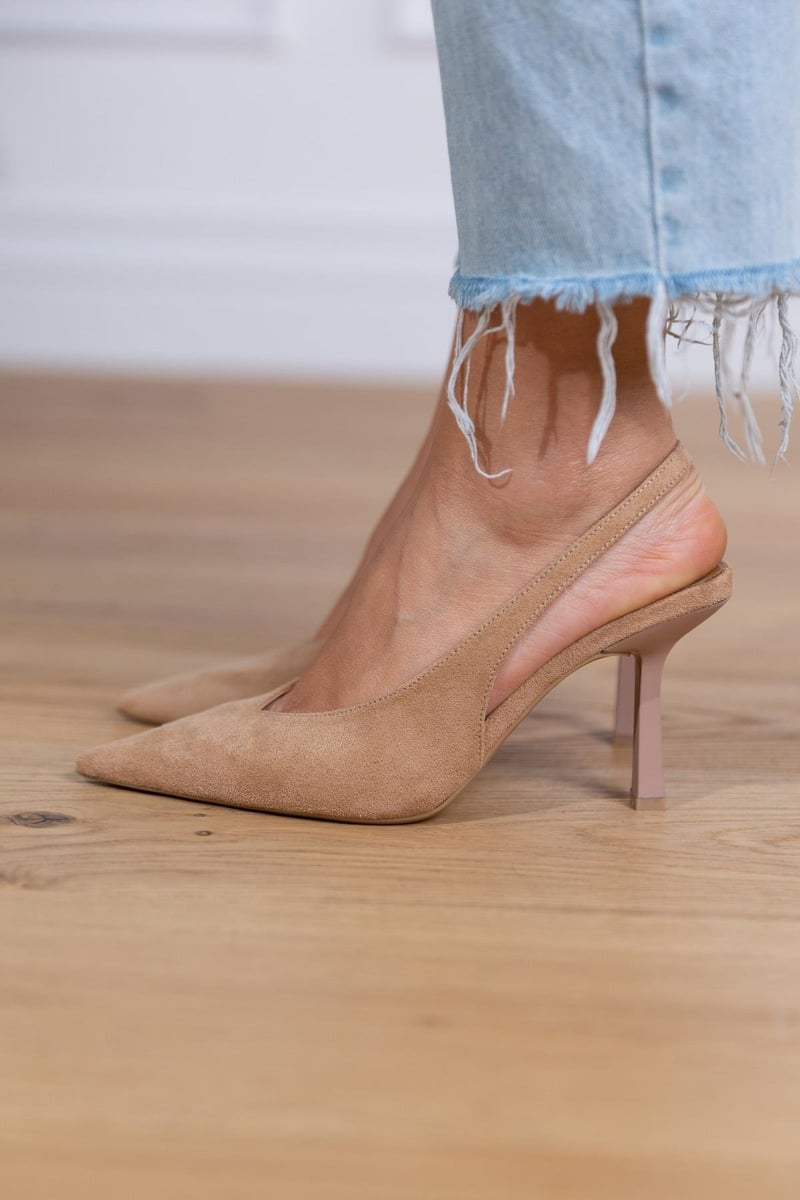 Evelyn™ | Elegant Nude Slingback Shoes