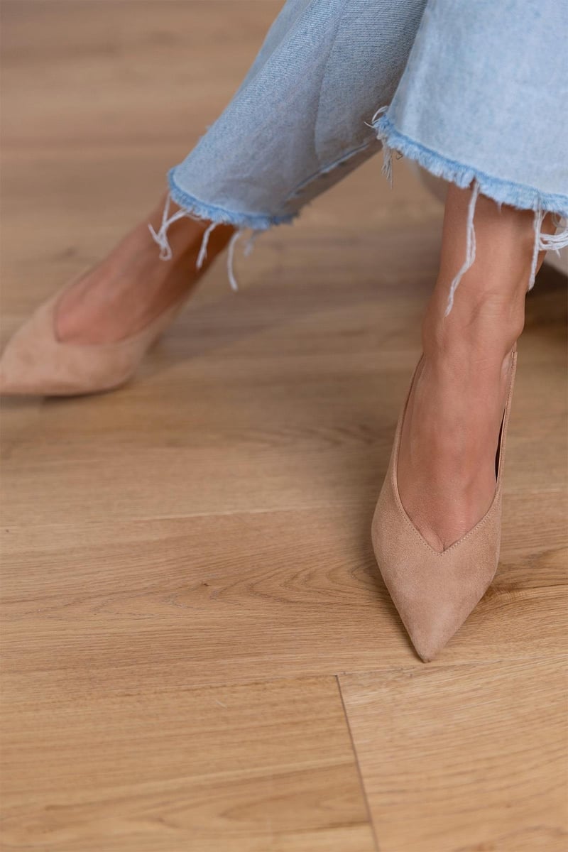Evelyn™ | Elegant Nude Slingback Shoes