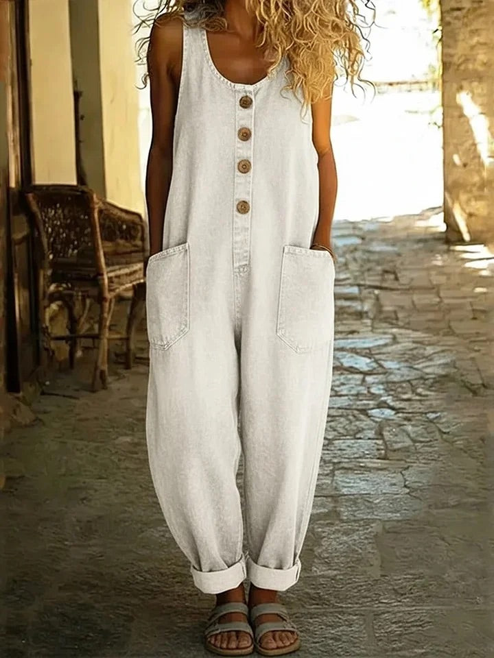 Elina | Relaxed Denim Dungarees