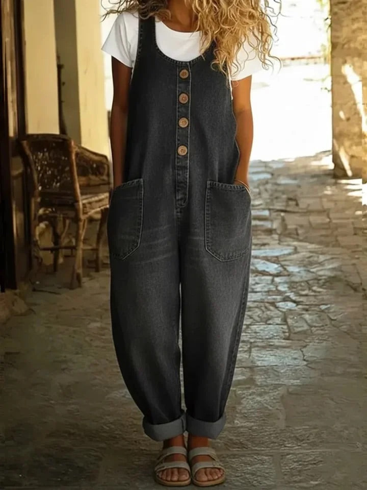 Elina | Relaxed Denim Dungarees
