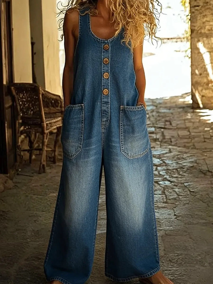 Elina | Relaxed Denim Dungarees